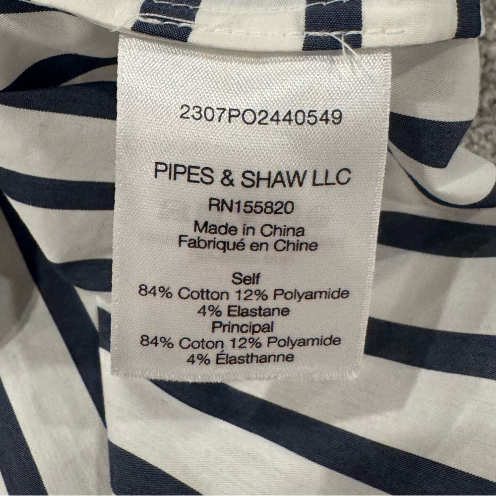 Veronica Beard Aderes Striped Button Down Shirt in Marine/Off-White size 6 EUC - Picture 9 of 10